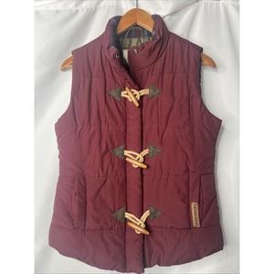 Legendary Whitetails Womens Small Vest Burgundy Wooden Hook & Loop